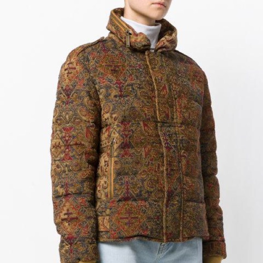 Yves Saint Laurent Multicolor Patterned Puffer Jacket